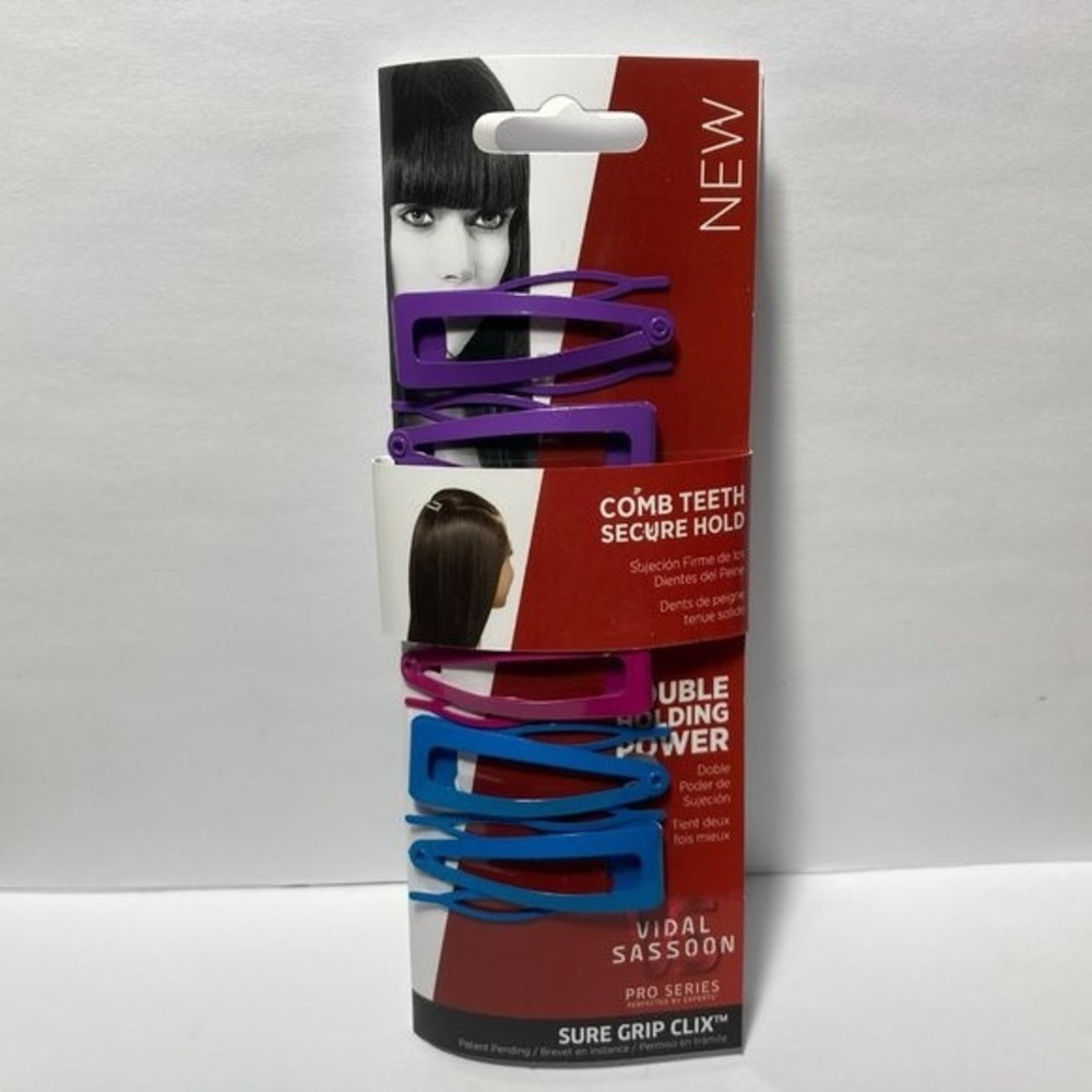 Vidal Sassoon Hair Clip Barrettes Secure Hold 4pks